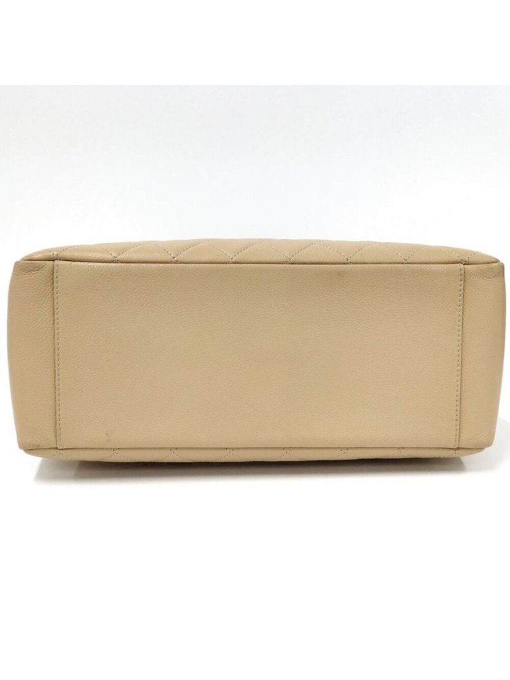 Chanel Gst Chain Tote Bag Quilted Caviar Leather Beige - Picture 7 of 10